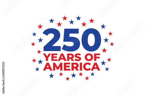 250 years of america logo design with stars