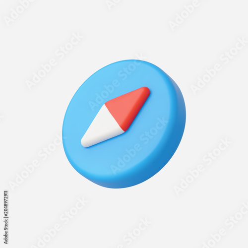 3d Realistic Compass icon vector illustration