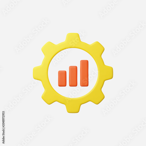 3d Realistic Data Automation icon vector illustration