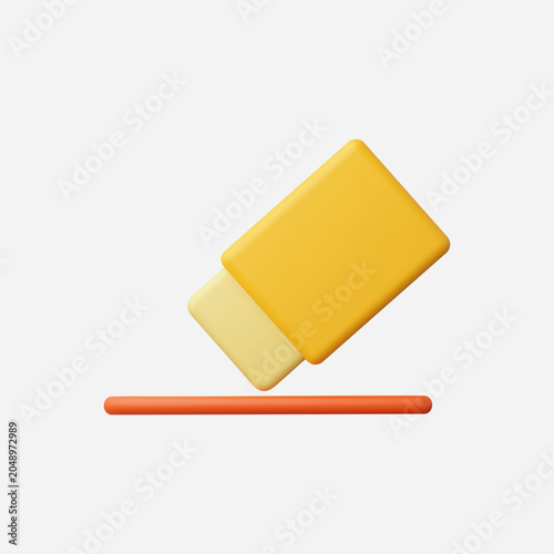 3d Realistic Eraser icon vector illustration