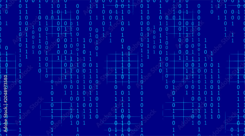 Obraz premium Binary code seamless pattern technology background. Matrix, digital, data, cryptography, programming, cyberspace, internet, security, tech, network