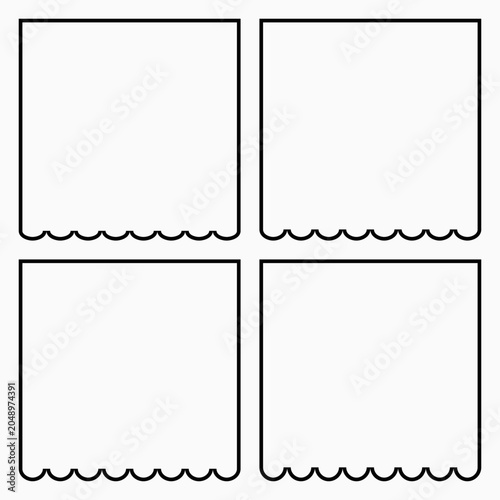 Hollow Scalloped Bottom Edge Square Icons