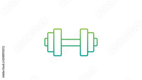 This icon animation depicts a dumbbell or hand barbell which is usually used for weightlifting or fitness.