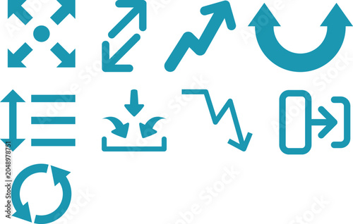 Schilderij op canvas Minimize icon rally compact size small scale arrows icons