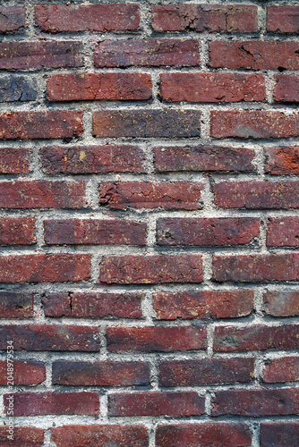 Weathered red brick wall texture background
