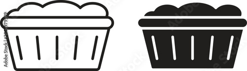 Foto laundry hamper icon vector editable. black vectors set