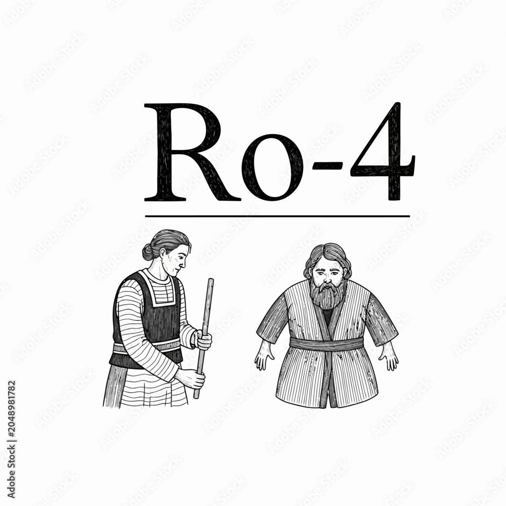 Obraz premium Vintage Illustration of Two Men in Traditional Clothing, Historical Figures