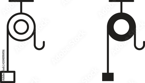 Photos Pulley icon vector editable. black vectors set