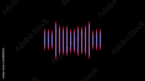 Abstract animation of colorful sound wave equalizer. Animation. Audio spectrum simulation for music, computer calculating, futuristic, ads, animation.