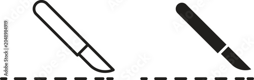 Foto Scalpel icon vector editable. black vectors set
