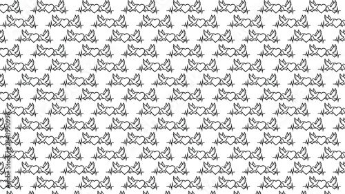 Fotografía Abstract rhinoceros outline tessellation pattern with repeated animal silhouette