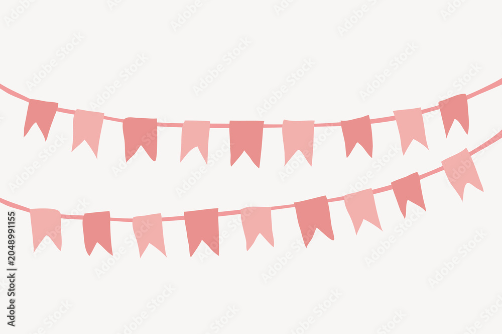 Obraz premium Pink festive bunting background, feminine design