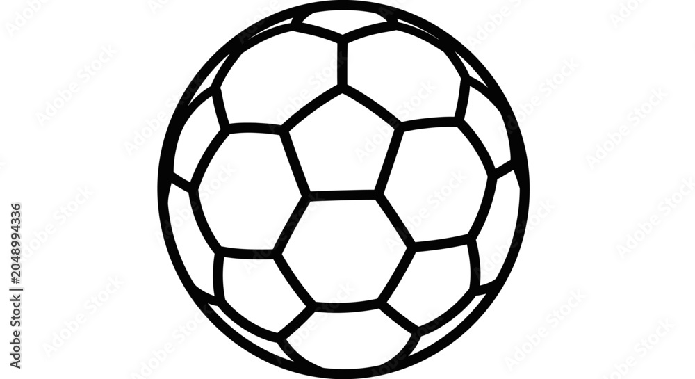 Naklejka premium Black soccer ball with panels.