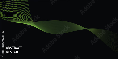 Abstract design element with black background and green lines