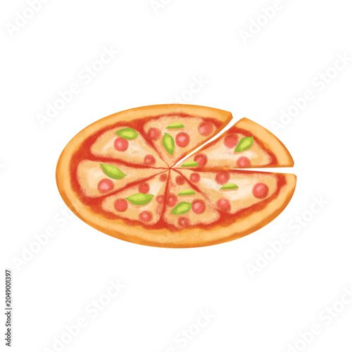 Pizza slices illustration design