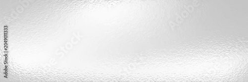Silver foil background with grainy texture. Frost glass, chrome rough metal, effect foil paper, glitter glossy surface. Gray hologram gradient noise bg. Vector realistic illustration