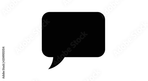 Schilderij op canvas Speech bubble shape black silhouette against a white background