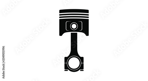 Fotografija Engine piston and connecting rod black silhouette