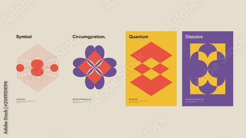 Obraz na płótnie Geometric floral ornament collection featuring repeating vector patterns in red