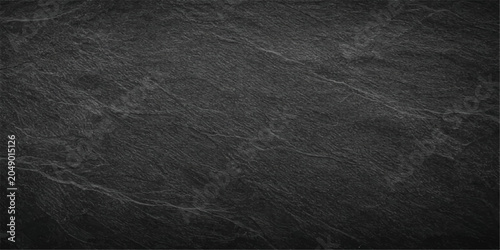 Obraz na plátně Dark Black Stone Texture Vector Background with Natural Slate Surface and Elegan