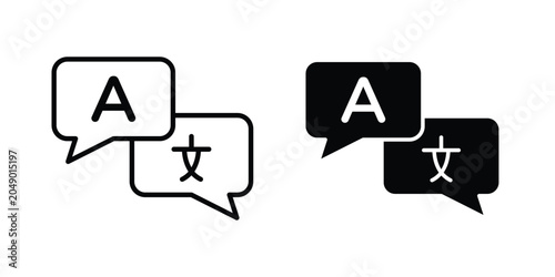 Obraz na plátně Language icon concept. solid and line symbols