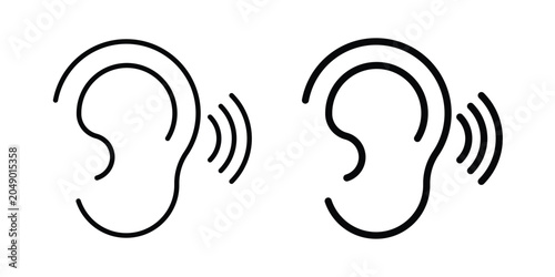 Foto Listening icon concept. solid and line symbols