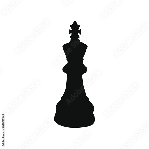 Fotografie Chess King Piece Silhouette Vector Illustration