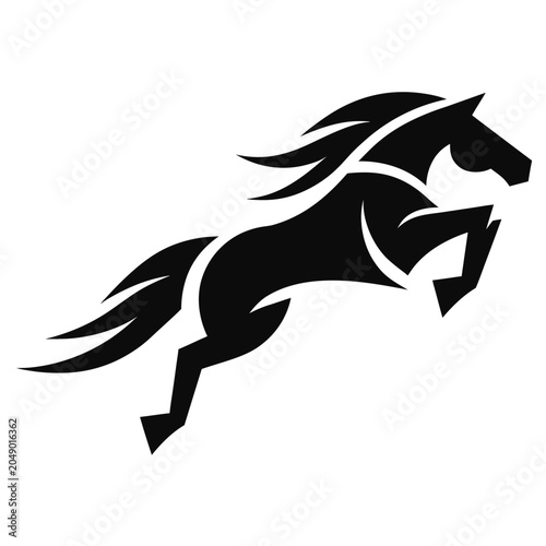 horse jump vector
