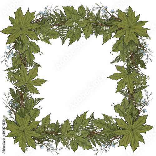 A lush green wreath crafted from natural foliage and ivy branches in a circular arrangement