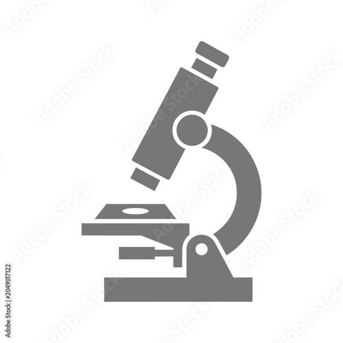 Photos Simple microscope icon with eyepiece and stage