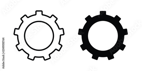 Settings button icon concept. solid and line symbols