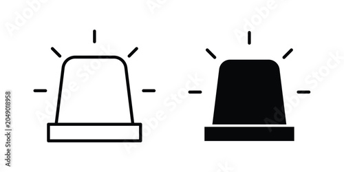 Cuadro en lienzo Siren icon concept. solid and line symbols