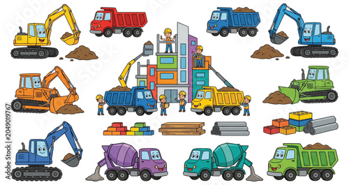 Photography Cute Woodland and Safari Animal Vector Set with Colorful Cartoon Characters
