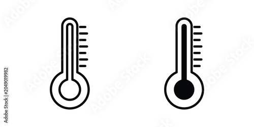 Schilderij op canvas Temperature icon concept. solid and line symbols