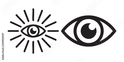 Foto Abstract eye symbol icon set representing spiritual vision or mystical perception for design projects