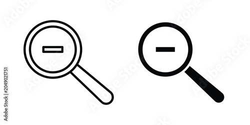 Schilderij op canvas Zoom out icon concept. solid and line symbols