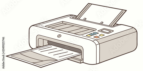 Tableau sur toile Modern all-in-one printer and copier with paper tray office equipment electronic