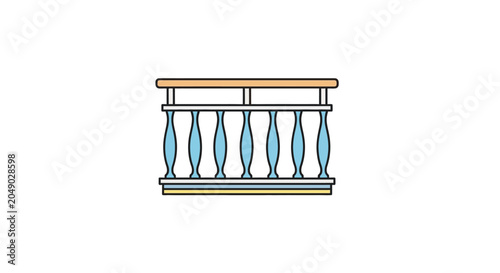 Принти на полотні Colorful decorative railing with balusters.