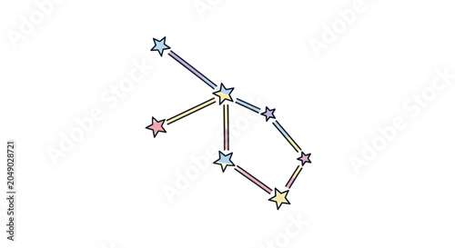 Foto Orion constellation with bright stars connected.