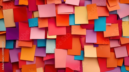 Vibrant Sticky Notes Arranged on a Wall for Goal Setting and Planning