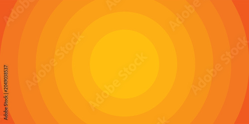 Εκτύπωση καμβά Bright vector background with concentric circles in yellow to orange gradient, radiating from the center like a sunburst for a warm, energetic, and eye-catching effect