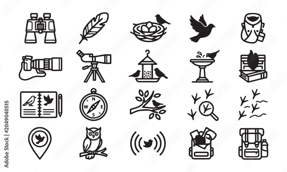Obraz premium Airport travel and passenger services thin line vector icon set for web navigation.