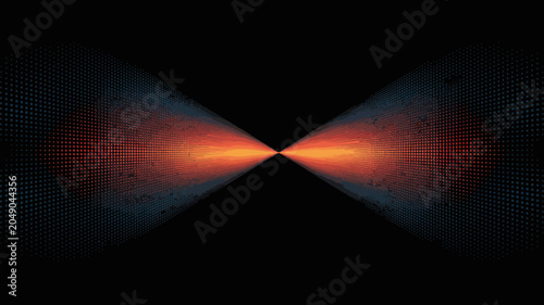 Foto Converging gradient pattern with dotted texture and contrasting colors against a