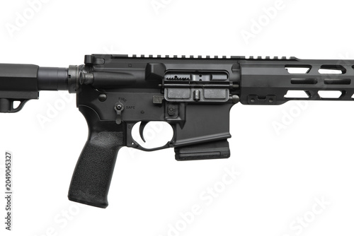 Tactical rifle lower receiver close up