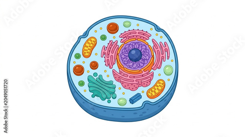 Photography Detailed illustration of a human animal cell structure.