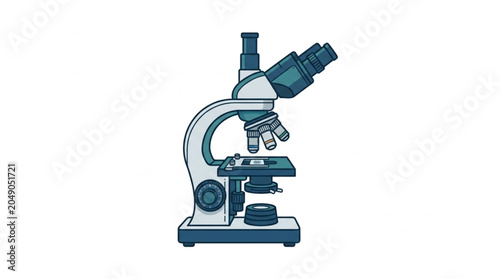 Tableau sur toile Detailed illustration of a modern laboratory microscope.