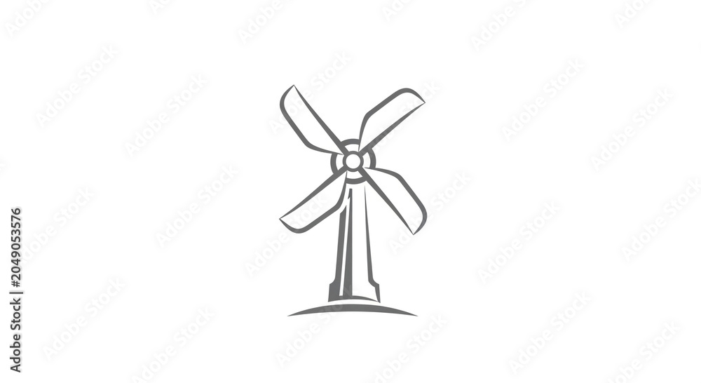 Fototapeta premium Minimalist Windmill Logo Design