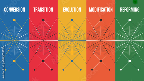 Photos Radial burst patterns with connecting lines and dots a colorful vector illustrat
