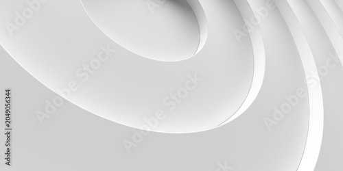 Abstract white layered curved shapes with smooth contours for minimalist modern wallpaper and background design.3d render