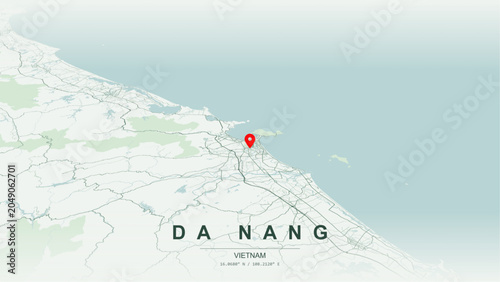 Photos Modern minimalist vector map of Da Nang, Vietnam